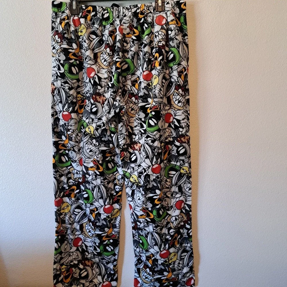 Looney Tunes Kids XL Fleece Pajama Pants Bugs Bunny Tweety Marvin The Martian